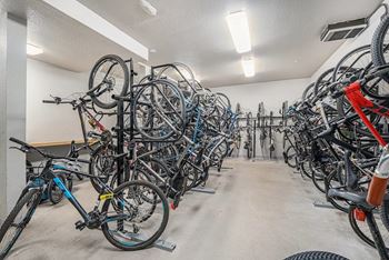 Enclosed bicycle storage and maintenance facility